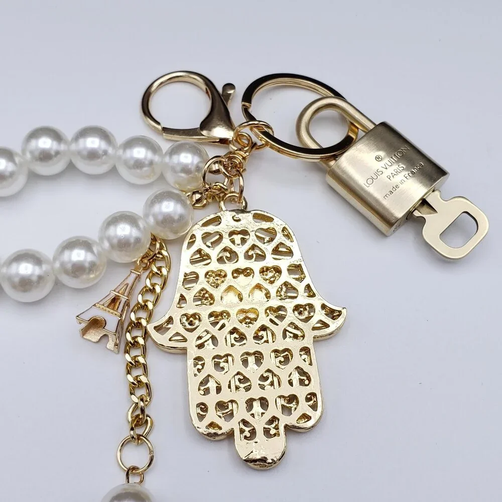 Louis Vuitton Gold Lock 🔒 Authentic LV Key + Unbranded Evil Eye Bag Charm